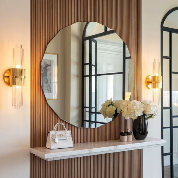 Lustro wielościan nowoczesny dodatek 100x100 cm