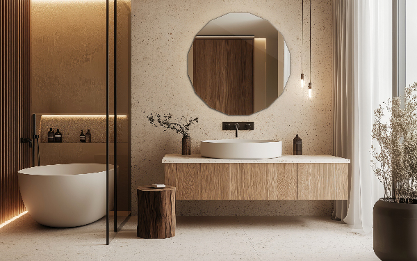 Lustro wielokątne unikalny design 60x60 cm