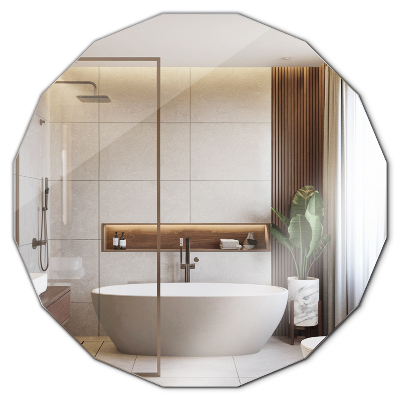 Lustro w kształcie wielościanu estetyczne 80x80 cm