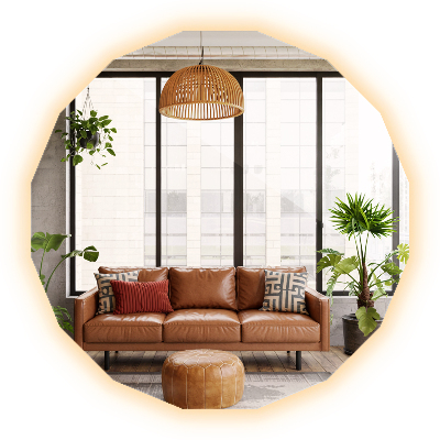 Lustro wielokątne LED 80x80 cm