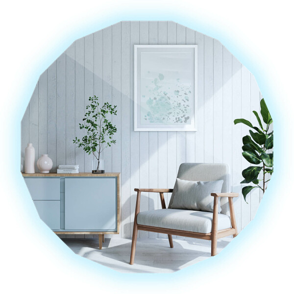 Lustro wielokątne LED 80x80 cm