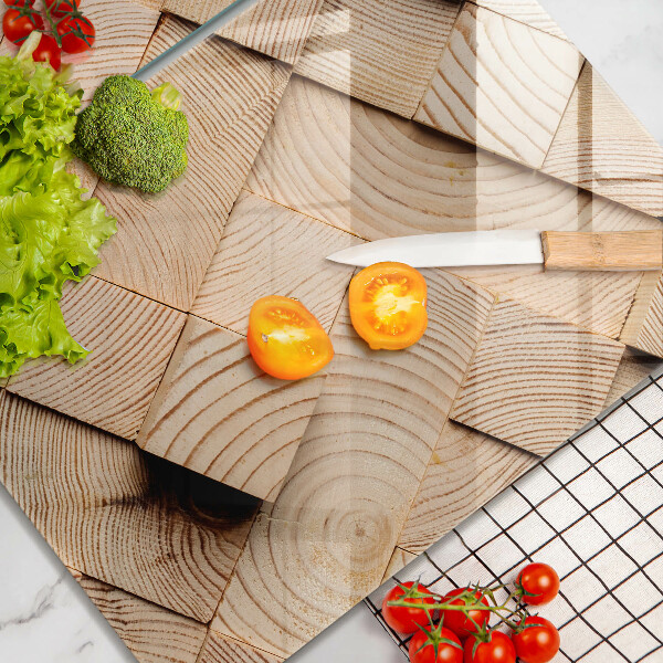 Osłona ściany przy kuchence gazowej Drewniane kwadraty