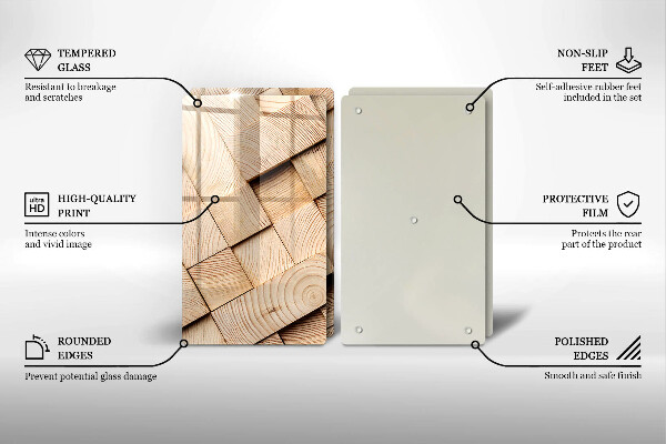 Osłona ściany przy kuchence gazowej Drewniane kwadraty