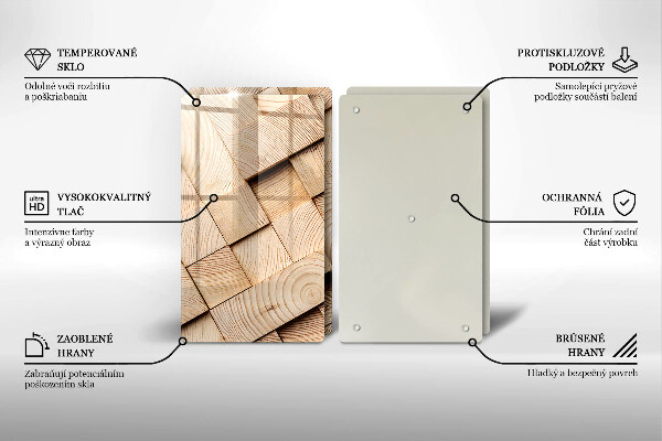 Osłona ściany przy kuchence gazowej Drewniane kwadraty