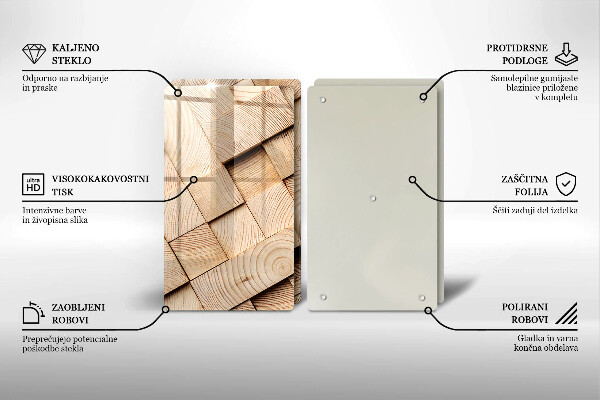 Osłona ściany przy kuchence gazowej Drewniane kwadraty