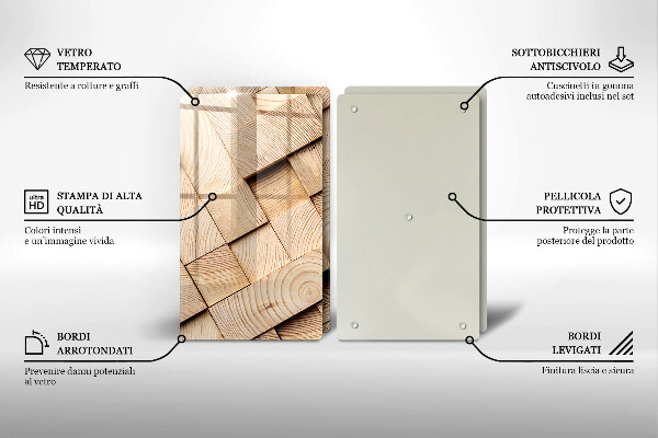 Osłona ściany przy kuchence gazowej Drewniane kwadraty