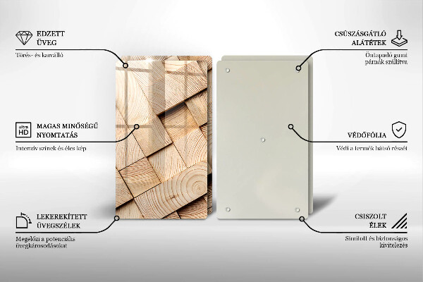 Osłona ściany przy kuchence gazowej Drewniane kwadraty
