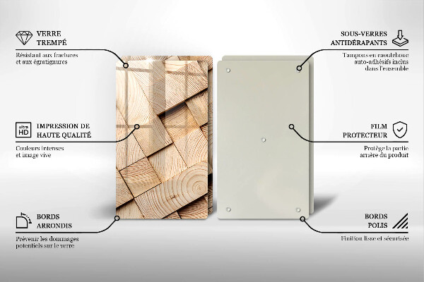 Osłona ściany przy kuchence gazowej Drewniane kwadraty