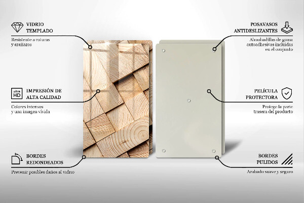 Osłona ściany przy kuchence gazowej Drewniane kwadraty