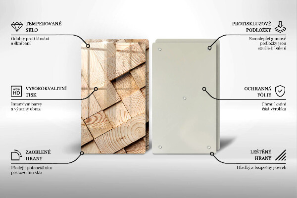 Osłona ściany przy kuchence gazowej Drewniane kwadraty