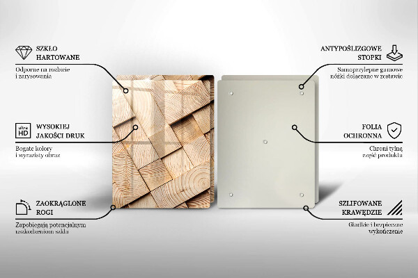 Osłona ściany przy kuchence gazowej Drewniane kwadraty