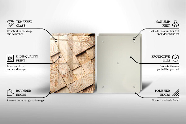 Osłona ściany przy kuchence gazowej Drewniane kwadraty