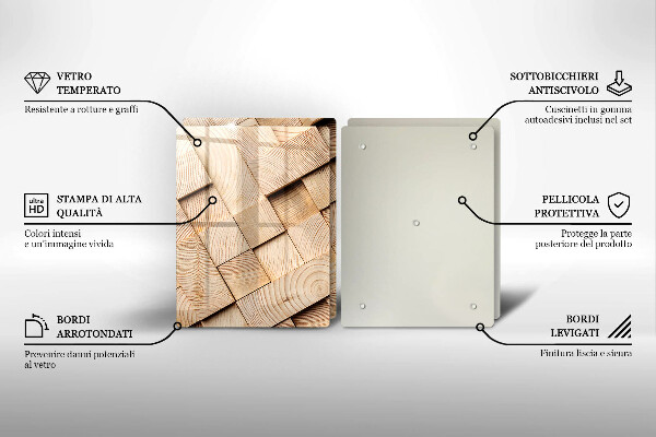 Osłona ściany przy kuchence gazowej Drewniane kwadraty