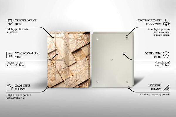Osłona ściany przy kuchence gazowej Drewniane kwadraty