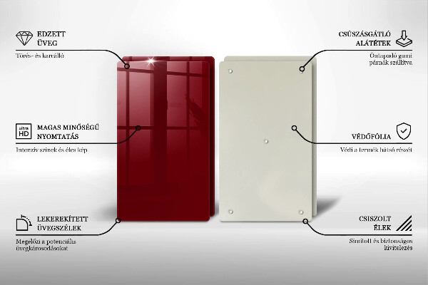 Osłona ściany przy kuchence gazowej Kolor burgundowy