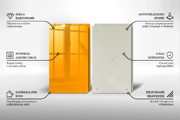 Osłona ściany przy kuchence gazowej Kolor ciemny żółty