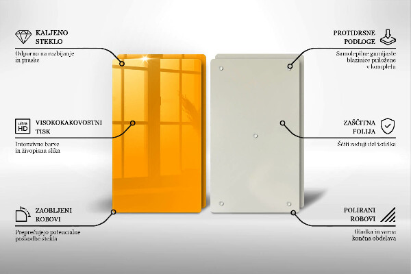 Osłona ściany przy kuchence gazowej Kolor ciemny żółty