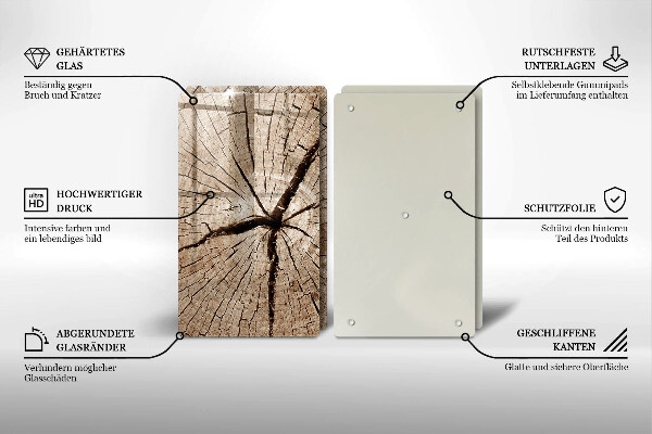 Osłona ściany przy kuchence gazowej Przekrój drzewa