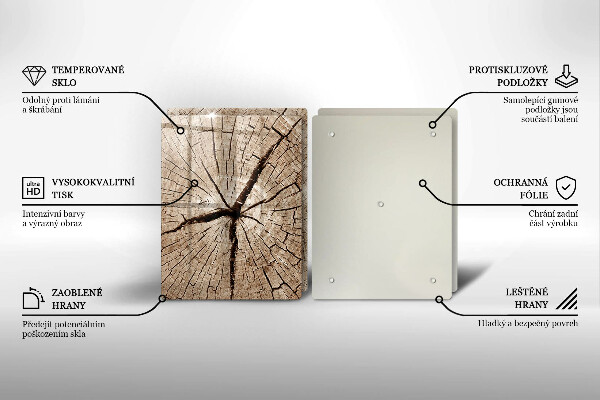 Osłona ściany przy kuchence gazowej Przekrój drzewa