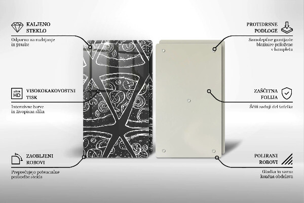 Osłona ściany przy kuchence gazowej Ilustracja pizza