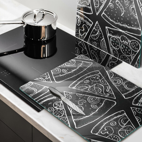 Osłona ściany przy kuchence gazowej Ilustracja pizza