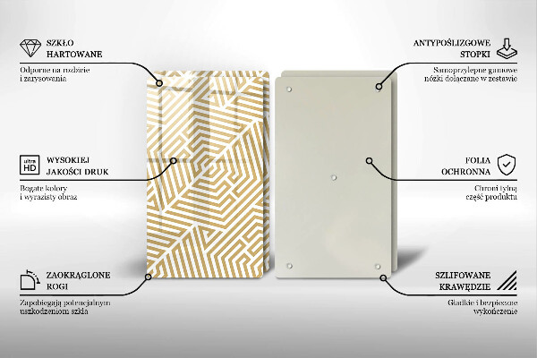 Osłona ściany przy kuchence gazowej Geometryczne linie