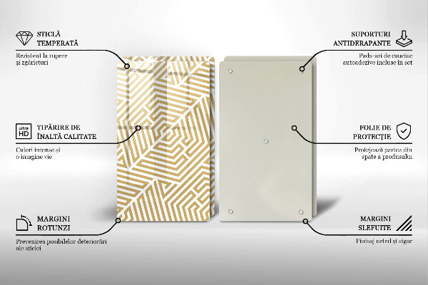 Osłona ściany przy kuchence gazowej Geometryczne linie