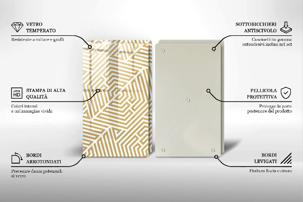 Osłona ściany przy kuchence gazowej Geometryczne linie