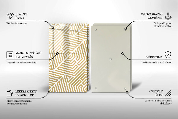 Osłona ściany przy kuchence gazowej Geometryczne linie