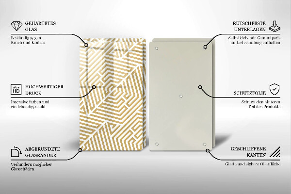 Osłona ściany przy kuchence gazowej Geometryczne linie