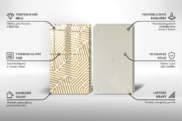 Osłona ściany przy kuchence gazowej Geometryczne linie