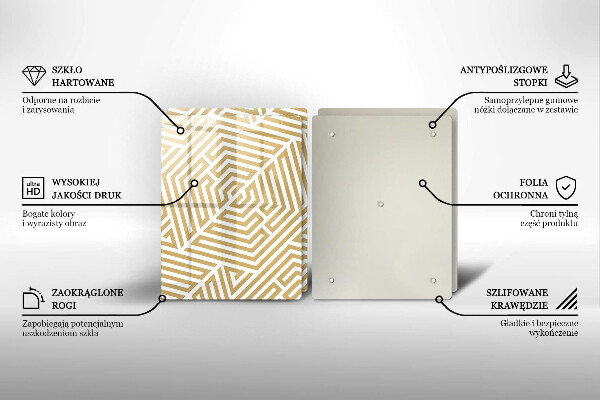 Osłona ściany przy kuchence gazowej Geometryczne linie