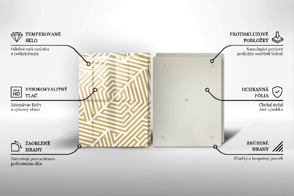 Osłona ściany przy kuchence gazowej Geometryczne linie