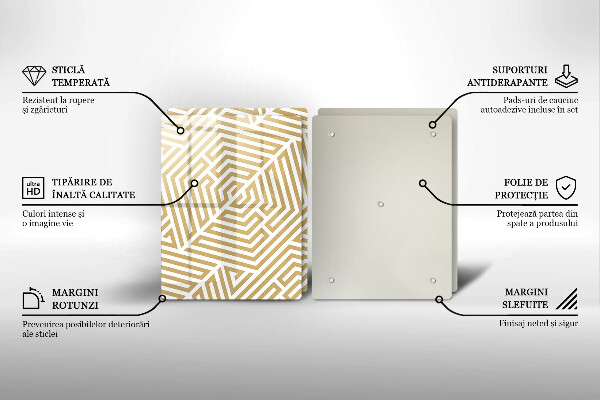 Osłona ściany przy kuchence gazowej Geometryczne linie