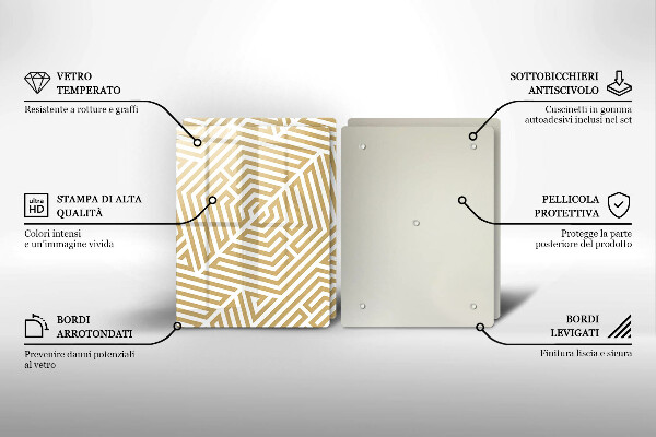 Osłona ściany przy kuchence gazowej Geometryczne linie