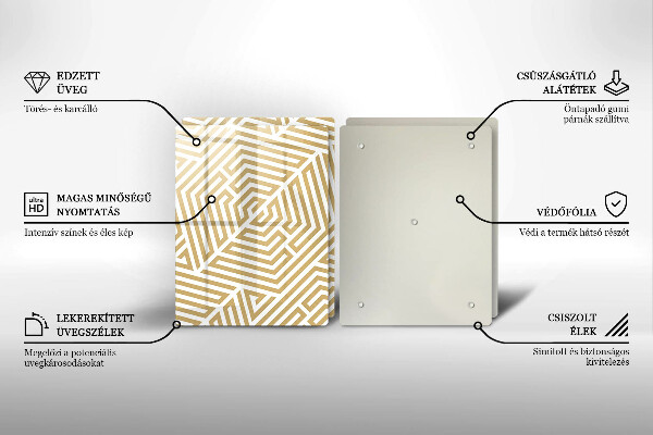 Osłona ściany przy kuchence gazowej Geometryczne linie