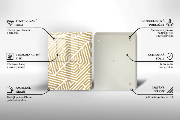 Osłona ściany przy kuchence gazowej Geometryczne linie