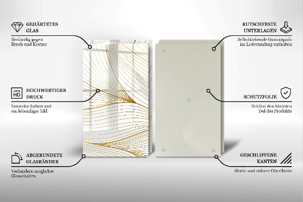 Płyta ochronna na kuchenkę Nowoczesny wzór linie