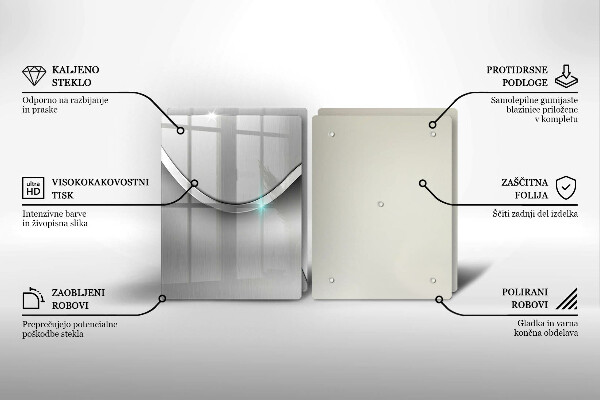 Osłona ściany przy kuchence gazowej Metalowa abstrakcja