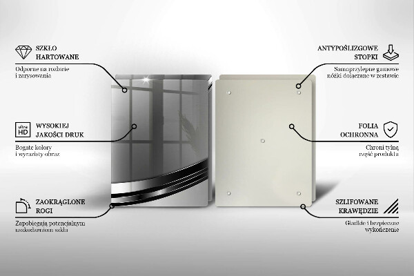 Osłona ściany przy kuchence gazowej Metalowa abstrakcja