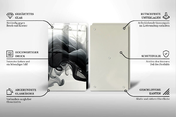 Osłona ściany przy kuchence gazowej Czarny dym Abstrakcja