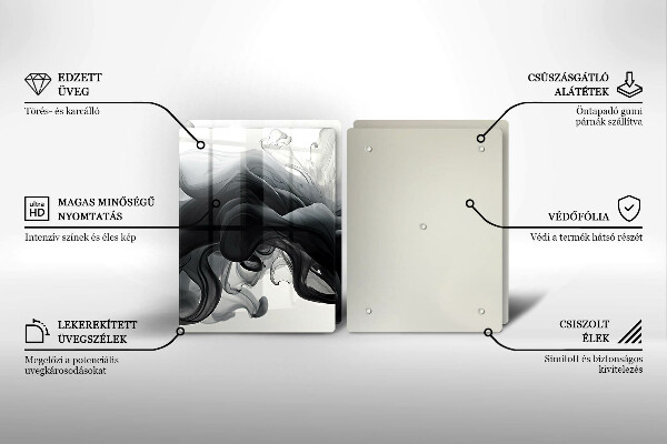 Osłona ściany przy kuchence gazowej Czarny dym Abstrakcja