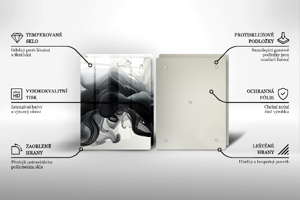 Osłona ściany przy kuchence gazowej Czarny dym Abstrakcja