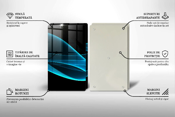 Osłona ściany przy kuchence gazowej Niebieska abstrakcja