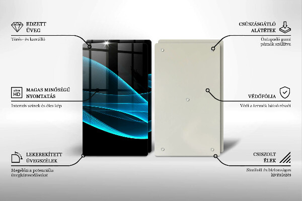 Osłona ściany przy kuchence gazowej Niebieska abstrakcja