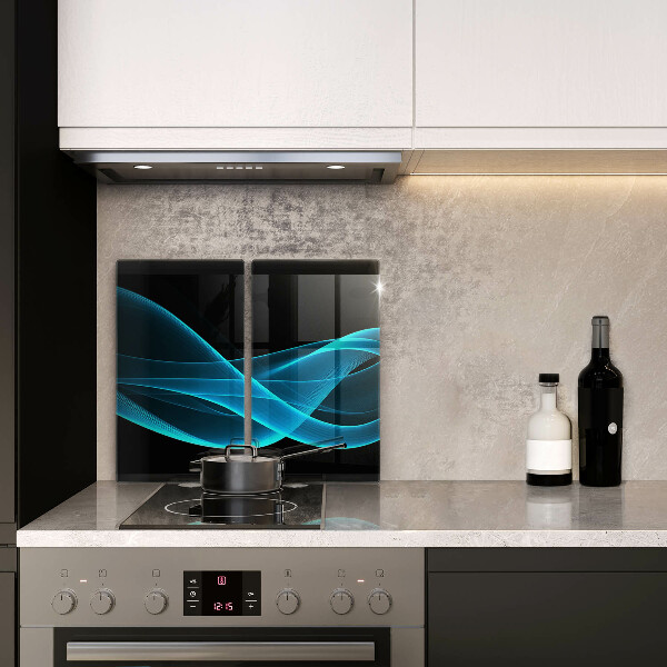 Osłona ściany przy kuchence gazowej Niebieska abstrakcja