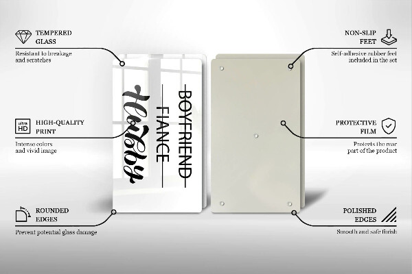 Ochrona na ścianę w kuchni Napis, sentencja, wzór