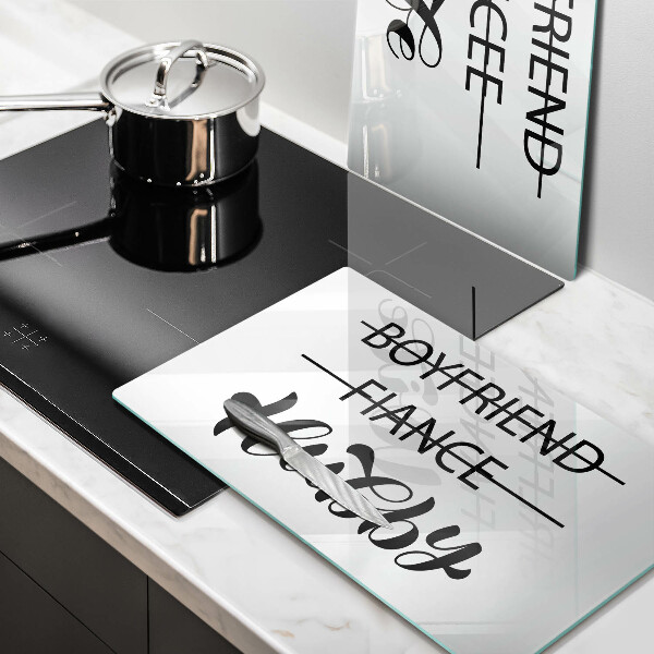 Ochrona na ścianę w kuchni Napis, sentencja, wzór