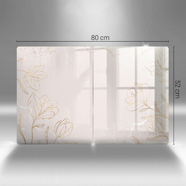 Osłona ściany przy kuchence gazowej Kontury kwiatów