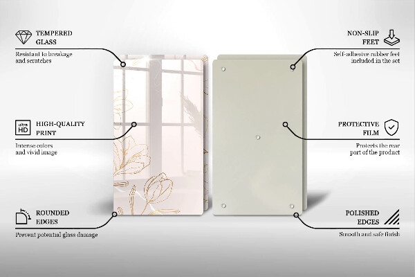 Osłona ściany przy kuchence gazowej Kontury kwiatów